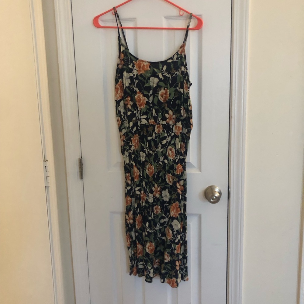Stretchy Floral Spaghetti Strap Dress